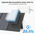 400W Portable Solar Panel, IP67 Waterproof Foldable Solar Charger, High 23.5% Efficiency for Outdoor Camping, Portable Power Station, RV