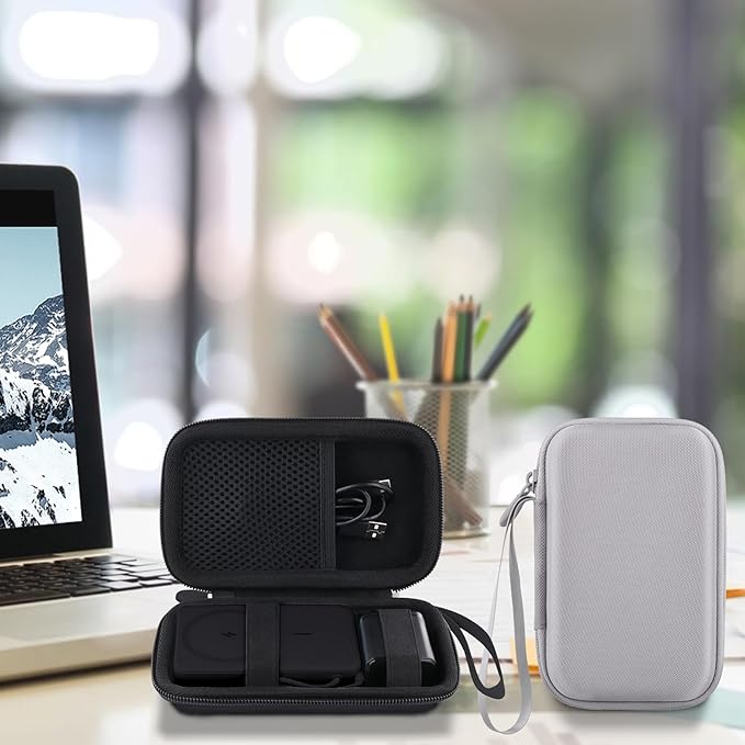 co2CREA Case for Anker Zolo Magnetic Power Bank Wireless Portable Charger, Hard Travel Case Compatible with Anker 5,000mAh / 10,000mAh Magsafe Battery Pack (Black Case)