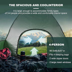 3-in-1 Instant Pop Up Tents for Camping, 2/4/6 Person Camping Tent,60s Automatic Quick Easy Setup Tent, Waterproof Stand Up Family Tents for Camping,Outdoor, Hiking,Beach