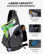 WATERFLY Sling Bag Crossbody Backpack: Over Shoulder Daypack Casual Cross Chest Side Pack