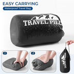 Travel Pillow Memory Foam Pillows, Ergonomic Wave Cervical Neck Pillow for Neck Pain Relief, Compressible Medium Firm Side Sleeper Pillow, Ideal for Camping, Office, Home & Bed (Dark Grey, L)