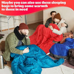 Macarrie 10 Pcs 0 Degree Camping Sleeping Bags Bulk for Adults Cold Weather 4 Season Warm Sleeping Bag with Compression Sack for Homeless Donation Shelter Emergency Hiking