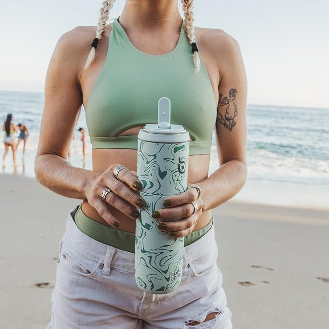 BOTTLE BOTTLE Insulated Water Bottle 24oz with Straw Lid and Handle for Sports Travel Gym Stainless Steel Water Bottles Double-Wall Vacuum Metal Leak Proof BPA-Free