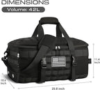 ETRONIK Gym Bags for Men, Large Tactical Duffle Bag Backpack with Shoe Compartment, 3 in 1 Carry on Bag Travel Backpack with Wet Pocket, Weekender Overnight Range Bag for Workout Football Gym, Black