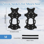 1 Pairs Snow Spikes for Shoes, Ice Spikes for Shoes and Boots, Anti-Slip Cleats Crampons Traction Gear with 11 Studs, Shoe Ice & Snow Grips for Winter Walking Running Hiking Mountaineering