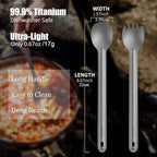 OUTXE Titanium Long Handle Spork and Spoon, 8.7-Inch Camping Set