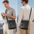 Augus Men's Leather Messenger Bag Shoulder Crossbody Backpack Bags Purse for Women Vintage Anti-Theft Waterproof Casual