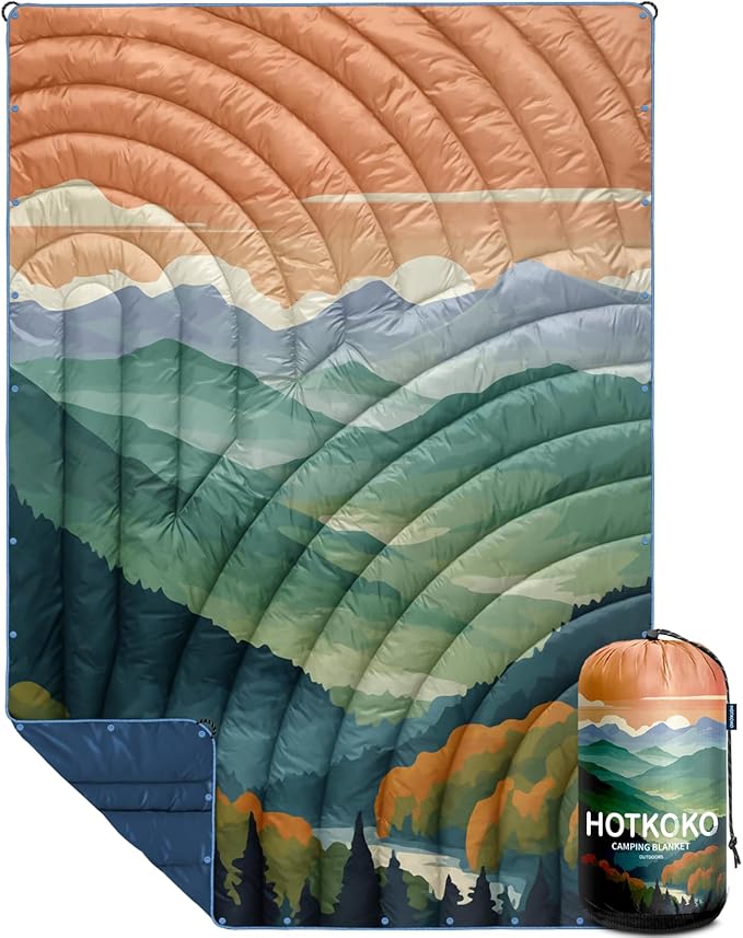 Camping Blanket,Lightweight Puffy Printed Camping Blanket Packable Outdoor Blanket for Camping,Traveling, Stadium, Hiking, Picnics