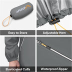 APEXUP Packable Rain Jacket Men with Reflective Zipper, Lightweight Waterproof Raincoat, Mens Rain Jacket for Outdoor Sports