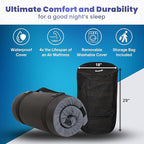 Hazli Matrix Comfort-Cell Memory Foam Camping Mattress Pad - Portable Foam Sleeping Pad for Camping - Roll up Sleeping Mat for Adults - Floor Mattress Guest Floor Bed for Sleepover, Car SUV Cot