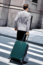 HotWay 24 Inch Checked in Luggage with Aluminum Frame, PC Hard Shell Suitcase with Spinner Wheels and TSA Lock, Large Suitcase for Business Travel, Green