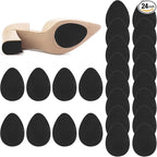 PEASUG 24Pcs Anti Slip Shoe Grips on Bottom of Shoes, Premium Self Adhesive Non Slip Shoe Pads Soles Protector, Rubber Non-Skid Shoes Gummies for Heels, Black