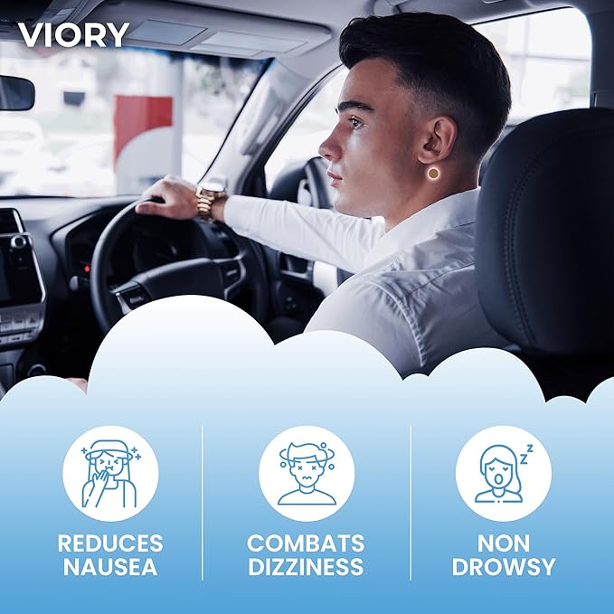 VIORY Motion Sickness Patches for Car and Boat Rides, Ships, Cruise and Airplane & Other Forms of Transport - Travel Essentials, for Adults and Kids (60 Count)