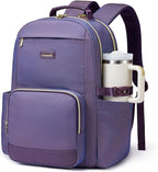 LOVEVOOK Laptop Backpack for Women with Pouch Pocket for Large Capacity Cup,18 Inch Laptop Computer Bag Travel Backpack Purse,Waterproof Work Business Backpack College Teacher Bags,Violet