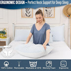 alkamto Cooling Shredded Memory Foam Pillow – Adjustable Gel for Personalized Support – Double-Sided Ice Silk & Soft Rayon – Lightweight, Compressible (White) (Queen)