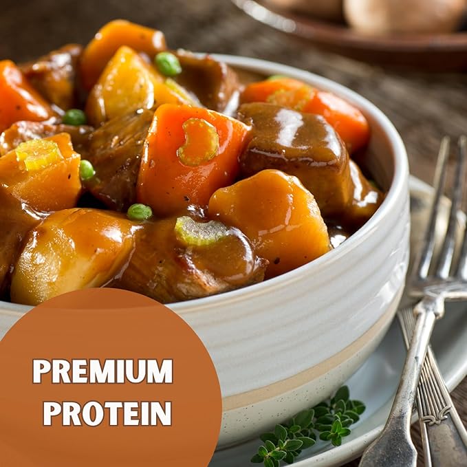 Nutristore Freeze Dried Beef Dices | Pre-Cooked Meat for Backpacking, Camping, Meal Prep | Long Term Survival Emergency Food Supply | 25 Year Shelf Life | Bulk #10 Can | Made in USA | 20 Servings