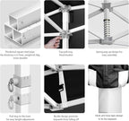 COBIZI 13x26 Pop up Canopy Tent 13x26 Canopy with 6 Sidewalls Waterproof Heavy Duty Commercial Canopy Tent for Parties Outdoor Garden Gazebo, Carry Bag with Wheel(13x26ft, Black)