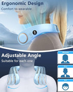 Personal Cooling Device,Portable Neck Fan,Bladless Easy Breezy Hands Free Neck Cooler,Long Lasting Power Unit AC,Light Weight Individual Shoulder Headband for Traveling Camping Outside Walking Blue