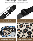 Pritent Fanny Packs for Women Cross Body Bag Waterproof Belt Bag with Adjustable Strap and Zipper Back Pocket Small Crossbody Bags Fashion Waist Packs for Workout Travelling(Leopard)