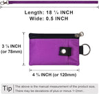 Minimalist RFID Blocking Small Wallet with ID Window,WaterResistant Zip Id Case Wallet with Lanyard Keychain for Cards,Cash,Travel,Women,Men