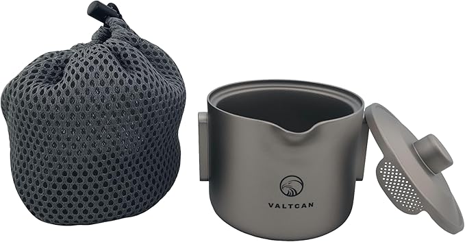 Valtcan Titanium 180ml 6oz Teapot Gaiwan Tea Maker Pour Single Double Wall Cup Pot Teaware Weighs 98g