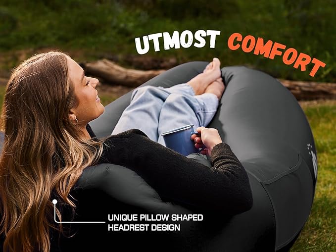 WEKAPO Inflatable Sun Lounger, Air Sofa, Hammock, Portable, Waterproof and Leak-Proof, Ideal for Backyard, Beach, Travel, Camping, Picnics and Music Festivals