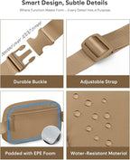 Pritent Fanny Packs for Women Cross Body Bag Waterproof Belt Bag with Adjustable Strap and Zipper Back Pocket Small Crossbody Bags Fashion Waist Packs for Workout Travelling(Khaki)