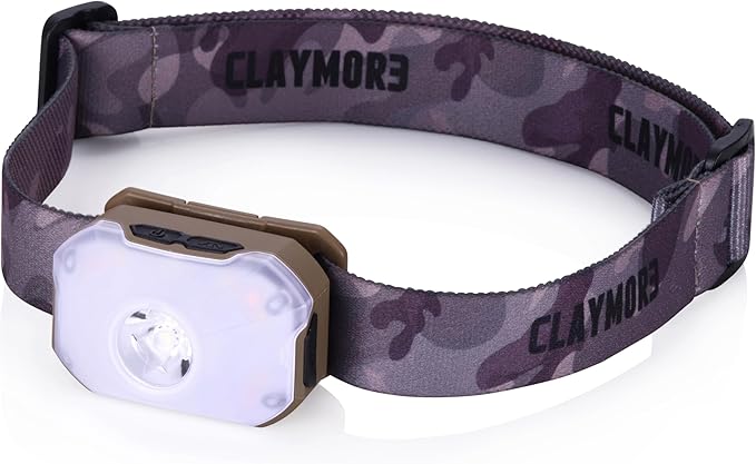 Claymore HEADY2 Tan Rechargeable Wearable Light – 350 Lumens Headlamp 3 Light Modes USB-C Rechargeable IP54 Water-Resistant Up to 40 Hrs Runtime for Camping, Running, Outdoor