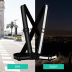 Reflective Vest Running Gear,Reflective Straps Safety Vest High Visible Vest for Night Running,Cycling,Motorcycle,Walking Vest 2Pack