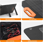 GRECELL 100W Solar Panel for Power Station Generator, 21.5V Portable Foldable Solar Panel with Fast Charger and Adjustable Kickstand Solar Cell Charger for Outdoor Camping RV Van Travel