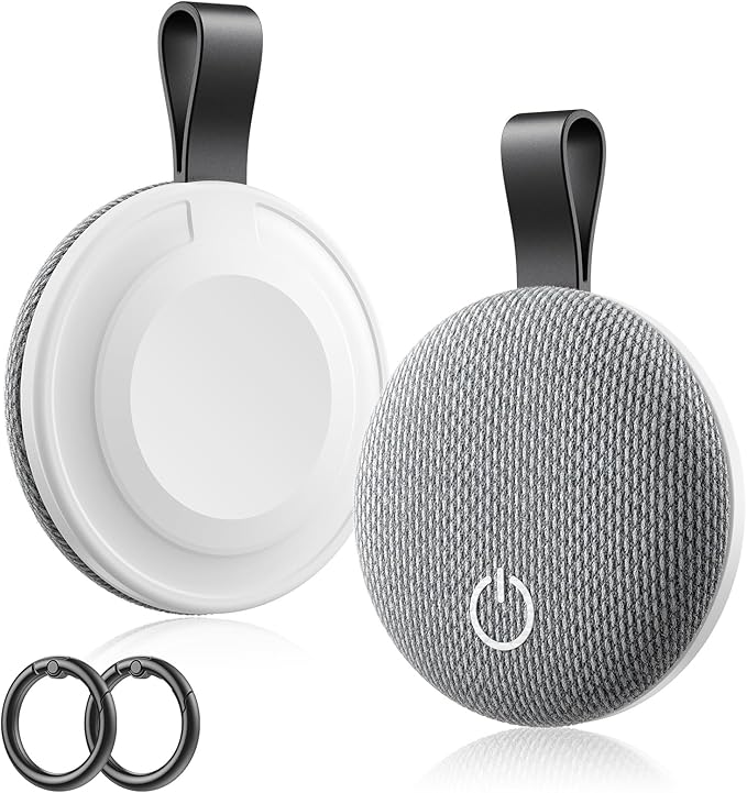 Air Tracker Tags-2 Pack, Bluetooth Tracker Works with Apple Find My (iOS Only), Smart Tag with Keychain, Item Finder for Luggage/Key/Suitcase/Pets/Wallet, Replaceable Battery (Gray)