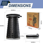 ALEVMOOM 2025 Upgraded XXL Collapsible Stool with Cushion 19.7",1000lbs Max Weight,Wider & Taller Seat, Heavy Duty Portable Retractable Folding Chair or Travel Foot for Camping & Outdoors(Grey)