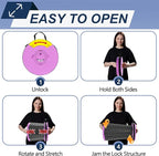 ALEVMOOM 2025 Upgraded XXL Collapsible Stool with Cushion 19.7",1000lbs Max Weight,Wider & Taller Pop Up Seat, Heavy Duty Portable Retractable Folding Chair or Travel Foot Rest for Camping & Outdoors