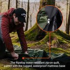 Crua All-in-One Self Inflating Camping Mattress & Quilt Set – Camping Blanket and Self Inflating Mattress Sleep Set, Inflatable Bed with Zip Up Puffy Blanket