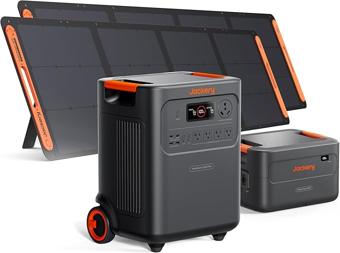 Jackery HomePower 3600 Plus Portable Power Station and Extra Battery with 2x 200W, 3600W AC Output, 7168Wh LFP Solar Generator, Expandable up to 43kWh, Essential Home Backup for Home Use, Emergencies