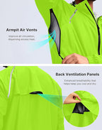 Men's Cycling Rain Jackets Waterproof Running Bike Windbreaker Lightweight Packable Hooded Jacket