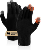 Merino Wool Gloves for Women Men, Touch Screen Warm Glove Liners Thermal Soft Knit Lining for Winter Running Hiking