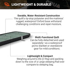 Crua All-in-One Self Inflating Camping Mattress & Quilt Set – Camping Blanket and Self Inflating Mattress Sleep Set, Inflatable Bed with Zip Up Puffy Blanket