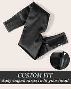 Zenssia Satin Sleep Mask for Women and Men, Lightweight Padded Eye Mask with Adjustable Strap, Comfort Blackout for Travel and Nap - Black