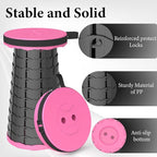 2025 Upgraded Portable Folding Stool, Collapsible Stools, 440lbs Max Weight, Lightweight But Sturdy, Telescoping Foldable Camping Stool for Outdoor Fishing Hiking Travel BBQ