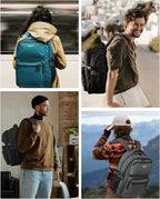 WATERFLY Travel Laptop School Backpack: College Middle School Bookbag for Women Men, TSA Friendly Business Work Casual Daypack with 15.6" Computer Compartment, Anti Theft Water Resistant Commuter Bag