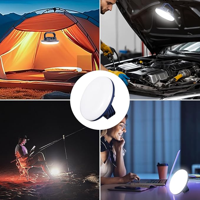 VAVOFO 42W LED Camping Lantern Rechargeable, 4000LM,180 LED with 3 Lighting Modes, 10,000mAh Portable Tent Light with Magnet, IP65 Waterproof for Emergencies , Power Outages,Hurricane (Blue)