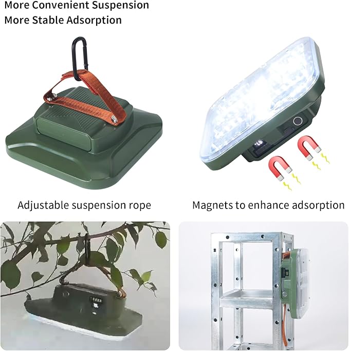 Rechargeable Camping Lantern 18000mAh Tent Light with USB Charging, Digital Display, Ultra Bright LED, Anti-Glare, IP63 Rainproof, Portable Flashlight for Outdoor & Emergency Use