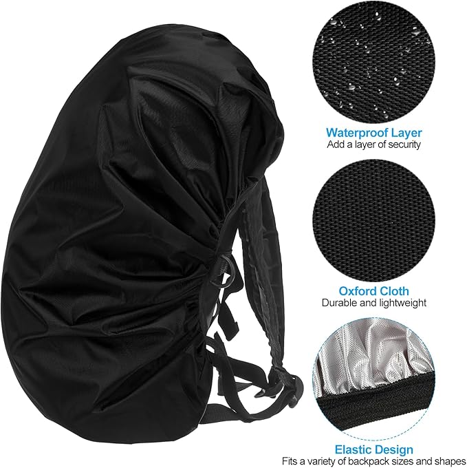PATIKIL Waterproof Backpack Rain Cover Oxford Cloth Backpack Cover Anti-Slip Cross Buckle Straps for Hiking Camping