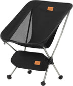Naturehike YL08 Ultralight Camping Chair, 2.38 LBS Portable Backpacking Chair with Anti-Sinking Feet, Lightweight Compact Folding Hiking Camp Chair