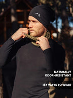 Merino.tech Merino Wool Ski Neck Gaiter - Face Mask Neck Warmer for Men & Women