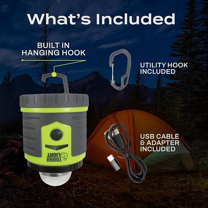 USB Rechargeable Camping Lantern, 400 Lumens LED Lantern, Hanging Tent Lamp, 6000mAh Power Bank, 200 Hour, 6 Modes, for Outdoors & Emergency