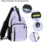 MOSISO Sling Backpack Bag, Crossbody Shoulder Bag Travel Hiking Daypack Chest Bag with Front Square Pocket&USB Charging Port