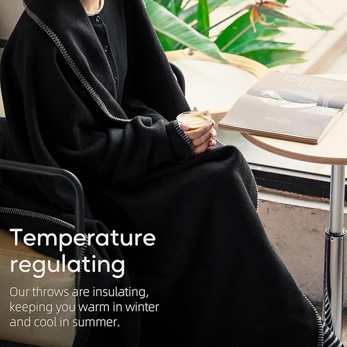 100% Wool Blanket, 48" x 62", Warm, Thick, Washable, Military Wool Blanket, Great for Camping, Outdoors, Sporting Events, Survival Kits