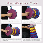 Upgraded Portable Foldable Stool,Folding Camp Stool,Lightweight Sturdy 400lbs Load Capacity Collapsible seat Height Adjustable for Fishing Hiking Picnic Hunting Party BBQ Indoor(Blue Yellow Purple)